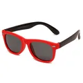 Fashionable red and black children's silicone polarized sunglasses with UV protection - Red Frame Black Legs