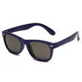 Polarized children's sunglasses in dark blue silicone frame with UV400 protection - Purple-Blue Frame Purple-Blue Temples