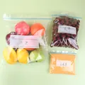 Set of three sizes food grade ziplock storage bags filled with fresh fruits and grains - 8-Wire Flat Bagged Style / Small: 16x14cm (30 Pieces/Pack) / Clear