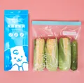 Large food-grade blue and transparent double-sealed bags for refrigerator storage - Size L (20 Pieces/Pack) / Transparent (Blue Lip)
