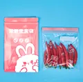 Reusable S-size food storage sealed bags with cute rabbit pattern for kitchen - Size S (40 Pieces/Pack) / Transparent (Pink Lip)