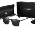 Men's polarized metal sunglasses with luxury black gift box and leather carry case - Polarized Full Set Packaging / Black Gold Frame Grey Lens