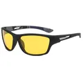 Outdoor sports cycling sunglasses with polarized yellow lenses and matte black frames for men - Black Frame Yellow Lens