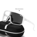 Oversized photochromic sports sunglasses with white frame for cycling and outdoor - Transparent White Frame Photochromic