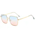 Gafas de sol de metal para niños con degradado azul y rosa - Marco Dorado Lente Azul Rosa