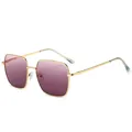 Lunettes de soleil enfant monture métal avec verres dégradés violets protection UV - Monture Dorée Violet Translucide