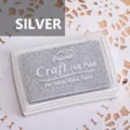 Almohadilla de tinta plateada premium para estampar en tela madera y papel DIY - Plateado