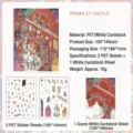 Moonlit Castle 3D miniature scene sticker set with PET stickers and background card - 3 Sheets / Moonlit Castle