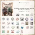 30pcs vintage PET postmark stickers for scrapbooking and DIY journals - Postal Trace Years / 30 Sheets