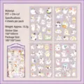 Cute cartoon cat PET stickers set for scrapbooking and DIY journaling - Cute Cat Face Club / 4pcs