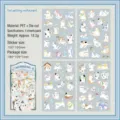 4 sheets of cute cat stickers set PET material for scrapbooking and diary decoration - Cat Cafe / 4pcs