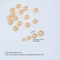 14K gold-filled textured closed spacer rings with irregular surface for DIY jewelry - Medium Irregular Closed Loop (Q87-3) / 10 Pieces/Pack (5mm) / 14K Gold