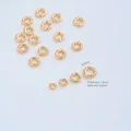 14K gold filled irregular textured round spacer rings for DIY jewelry necklace making - Large Irregular Closed Loop (Q87-4) / 10 Pieces/Pack (6mm) / 14K Gold