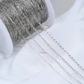 Chaîne trombone ovale fine plaqué or blanc 14K argentée pour la création de bijoux DIY à la main - Argent (1.7mm)