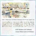 Neon dreamscape theme scenery stickers pack with geometric fragments for journaling - Neon Dream / 4pcs