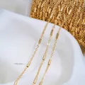 Catena per gioielli in oro 14K con maglie cilindriche 1,9x6,3 mm per creazioni fai-da-te - Catena O Piatta a Tubo Tondo (L260-1) / 1 Metro / Oro 14K