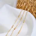 Catena O piatta con perle a tubo testurizzate in oro 14K per creazione gioielli DIY - Catena O Piatta Incisa (L260-3) / 1 Metro / Oro 14K