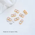 14K gold plated copper zircon 2-hole connector for DIY jewelry making 10.6mm - 14K Gold 2-Zirconia Spacer (Z590-3)