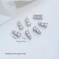 Silver-plated copper connector with three sparkling cubic zirconia stones for DIY crafts - Silver 3-Zirconia Spacer (Z590-4b)