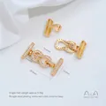 14K gold plated cubic zirconia pavé figure-8 double row clasp for DIY jewelry making - 14K Gold 8-Shape Clasp (Z590-5)