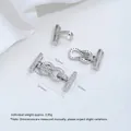 Silver-finish zircon-encrusted 8-shape double-row jewelry clasp for DIY accessories - Silver 8-Shape Clasp (Z590-5b)