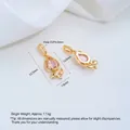 Colgante de tulipán bañado en oro de 14K con circón rosa para joyería DIY - Colgante de Tulipán de Circonia Rosa Chapado en Oro 14K (G998-5) / 1 Pieza