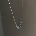 Vintage s925 sterling zilveren ketting met vlinderhanger en Thaise zilveren afwerking - 925 zilver / Thais Zilveren Vlinder Parelsnoer Stijl (XL0631)