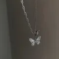 Vintage Schmetterling Halskette aus S925 Silber mit einzigartigem Ketten-Design - 925er Silber / Thai Silber OT Verschluss Schmetterling Splicing Kette Stil (XL0632)