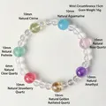 Elegante armband van meerkleurige natuurlijke kristallen met amethist en kwartskralen - Bergkristal Multi-Edelsteen (SL6557) / Wit Veelkleurig