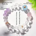 Elegante natuurlijke kristallen armband met lotusbedel en amethist voor dames mode - 10mm / Bergkristal