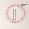 Natürliches lichtdurchlässiges rosa Quarzarmband mit 6 mm Kristallperlen für Frauen - 6mm / Rosa