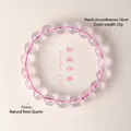 Elegantes 10-mm-Naturperlenarmband aus eistransparentem rosa Kristall für Damen - 10mm / Rosa