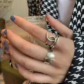 Vintage 925 sterling silver geometric cross open ring for women, retro aesthetic design - Adjustable Open / Geometric Cross Open Ring (J779) / Thai Silver