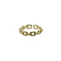 Minimalist S925 sterling silver chain link open ring in gold finish - Adjustable Open / Simple Gold Chain (J797)