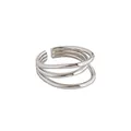 Minimalist s925 sterling silver triple-layered open ring with high-polish silver finish - Adjustable Open / Triple-Layer Chain Style (J769) / Silver