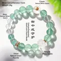 Bracelet en perles de fluorite verte et quartz avec charms lotus dorés élégant bijoux - 10mm / Style Fluorite Verte