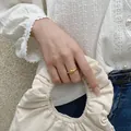 Minimalist gold knot ring in 925 sterling silver for women, open adjustable index finger ring - Adjustable Open / Double Line Cross Twist Knot Style (J786)