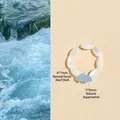 Bracelet raffiné en aigue-marine naturelle et perles de coquillage Trochus blanc - Bague en Aigue-Marine Naturelle et Troque / Coquille 4x7mm Aigue-Marine 5x8mm