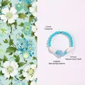 Handmade beaded ring with turquoise, aquamarine, and natural shell beads for women - Turquoise Aquamarine Ring / 2.5mm Beads (Irregular Aquamarine)