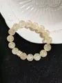 Bracelet en perles de quartz jaune naturel avec une entretoise dorée étincelante. - Bracelet Azeztulite Jaune Taille Diamant Carré