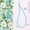 Beaded necklace with natural turquoise, aquamarine, and agate stones, light blue - Turquoise Square / Length 40cm+3cm Extension