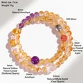 Exklusives Leo Sternzeichen 925 Silber Perlenarmband mit Amethyst und Citrin Kristallen - Löwe / 15cm Innenumfang