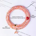 Natuurlijke zonnesteen multi-wrap armband ketting met kralen van 4mm en agaat - 4mm Natuurlijke Zonnesteen (SL6469) / Pols 15cm / Halsketting 28cm