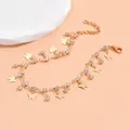 Elegante gouden vlinderbedelarmband met fonkelende strassteentjes voor dames, variant - Vlinder armband