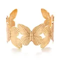 Elegante bracciale a polsino aperto a farfalla dorata con design geometrico regolabile - Farfalla Oro Perla