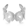 Elegante bracciale rigido a farfalla argento con design regolabile - Farfalla Argento