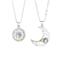 Set di collane con ciondolo a proiezione sole e luna con dettagli in oro e argento - Sole Luna Magnetico Argento (N0009)