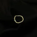 Anello sottile in argento sterling 925 con finitura polvere di stelle dorata e luce - Anello Sottile Minimalista Stellato (J1830) / Taglia 6 (52MM Circonferenza) / Oro