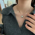 Vintage-Halskette aus 925er Sterlingsilber mit Herzanhänger und Stern für Damen. - Retro Silber (Herz Stern)