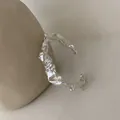 Detail view of irregular molten texture on 925 sterling silver open cuff bracelet. - Irregular Texture Style (SL0512) / Silver